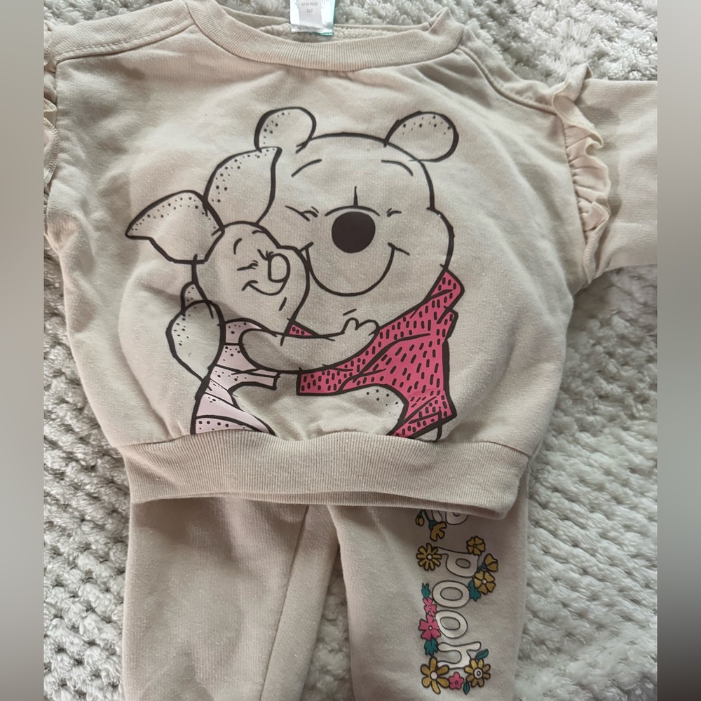 Disney Cream Baby Set with Pooh and Piglet